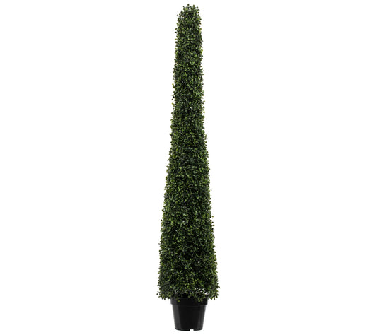 Vickerman 5' Potted Artificial Boxwood Cone