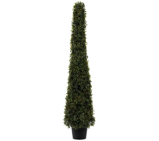 Vickerman 4' Potted Artificial Boxwood Cone