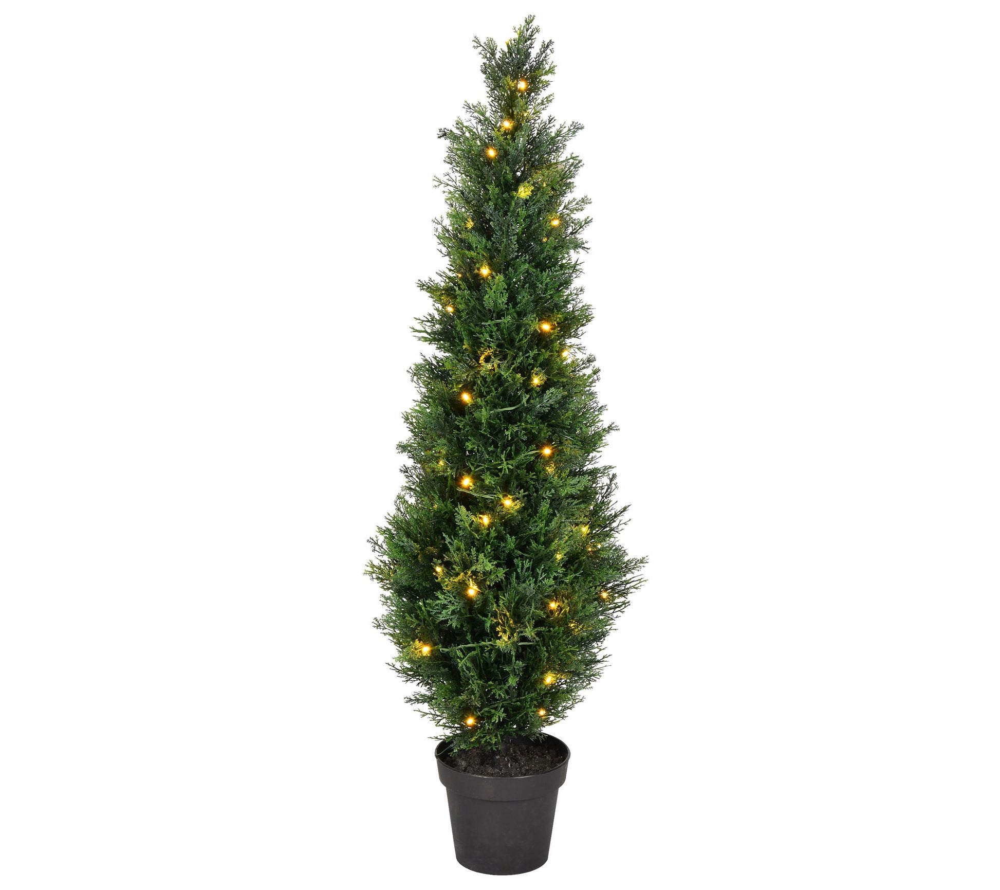 Vickerman 4' Artificial Potted Green Cedar Tree, Pre-lit