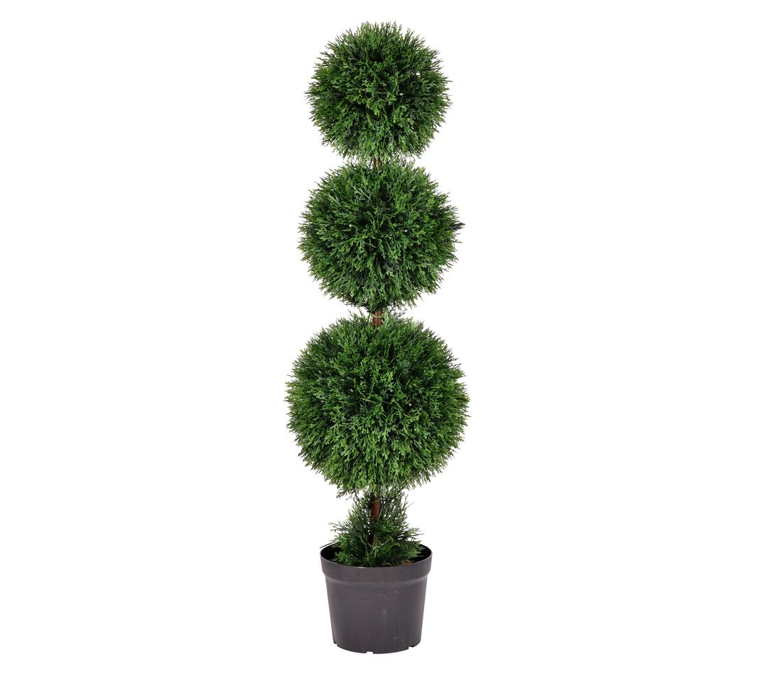Vickerman 4' Artificial Triple Ball Green CedarTopiary, UV
