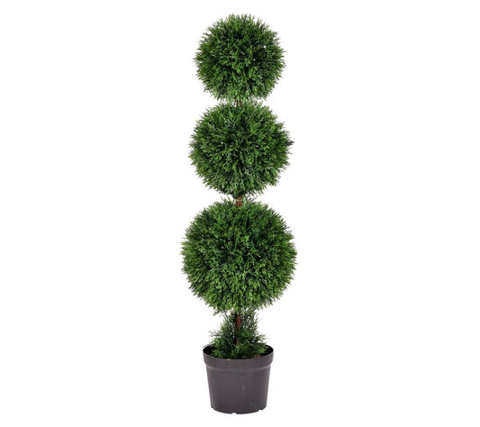 Vickerman 4' Artificial Triple Ball Green CedarTopiary, UV
