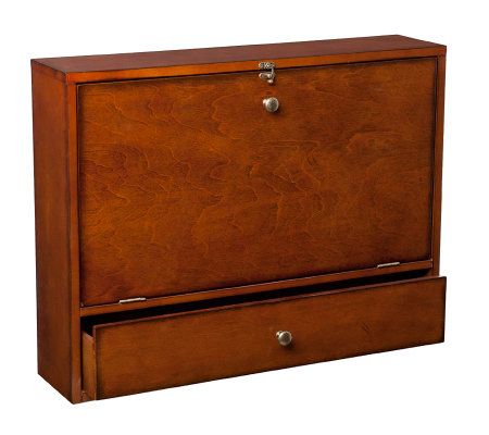 Wall-Mount Laptop Desk - Brown Mahogany