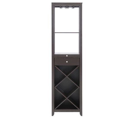 Austin Brown Wood Modern Wine Tower