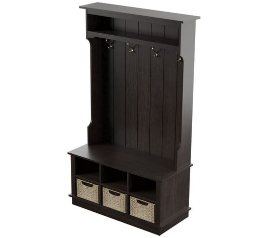 Twin Star Home 40" Entry Storage Tree w 3 WovenBaskets