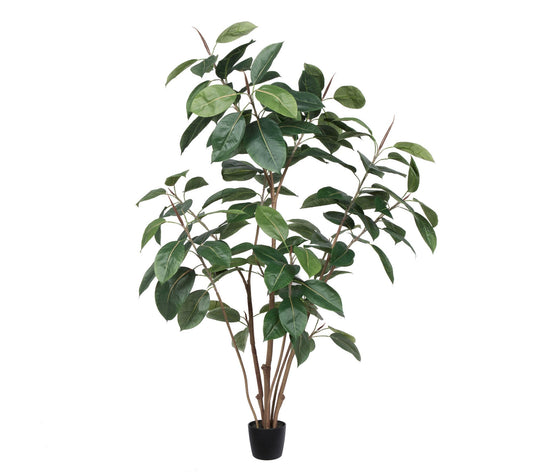 Vickerman 5' Potted Artificial Green Rubber Tree