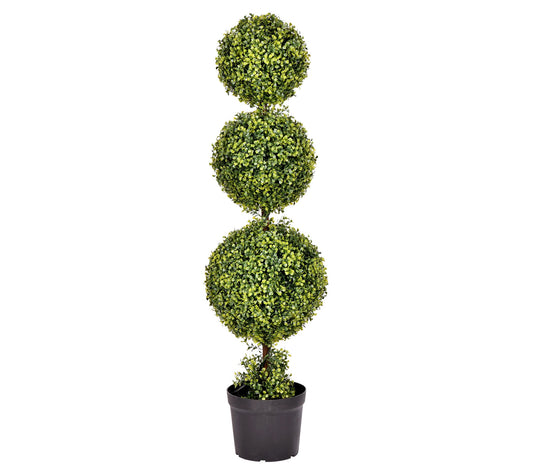 Vickerman 4' Artificial Triple Ball Green Boxwood Topiary