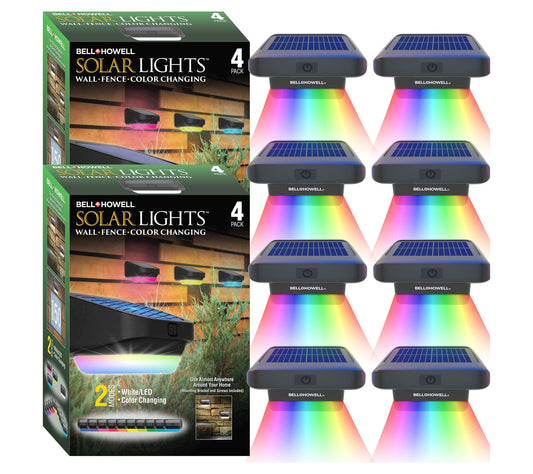 Bell + Howell Solar Powered Color Changing Fence Lights 8-Pack