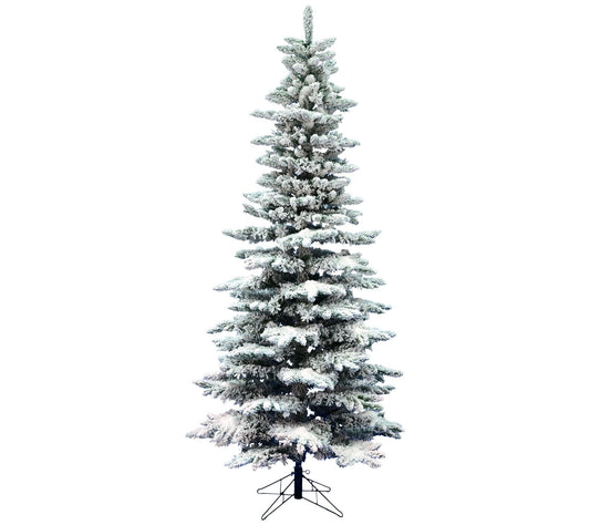 Vickerman 6.5' Flocked Utica Fir Slim Artificial Christmas Tr