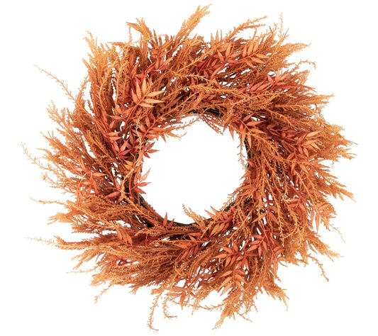 Northlight Peachy Pampas Grass Fall Harvest Wreath 24"