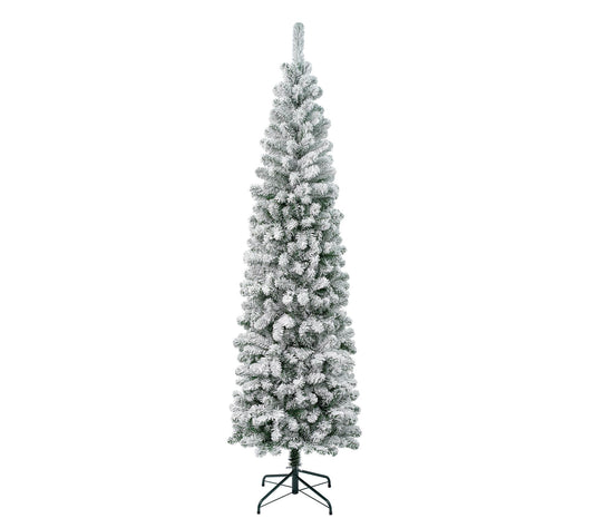National Tree 7.5' Acacia PencilSlim Flocked Tree