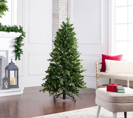 "As Is" Bethlehem Lights 5' Green Color Flip LED Christmas Tree