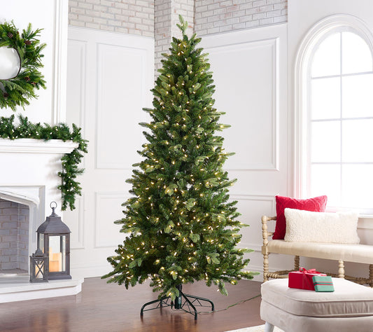 "As Is" Bethlehem Lights 7' Green Color Flip LED Christmas Tree