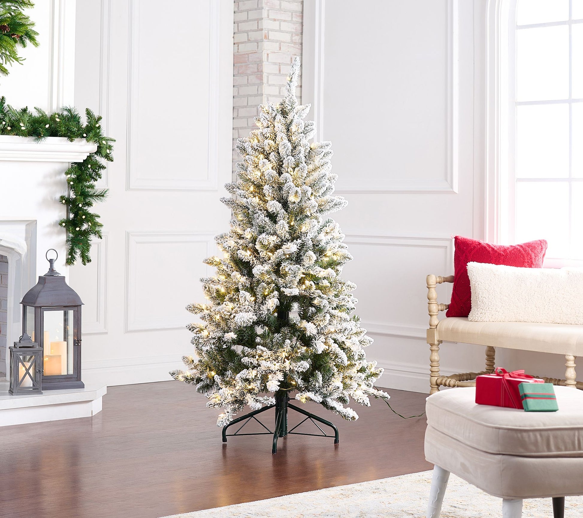 "As Is" Bethlehem Lights 5' Flocked Color LED Tree