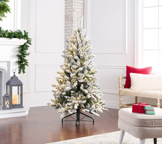 "As Is" Bethlehem Lights 5' Flocked Color LED Tree