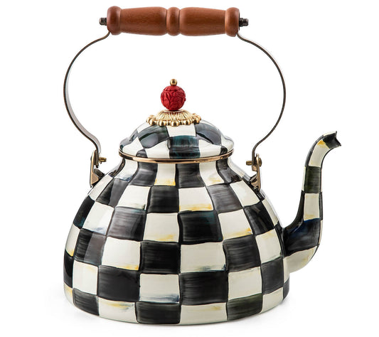 "As Is" Mackenzie- Childs 3-Quart Enamel Tea Kettle