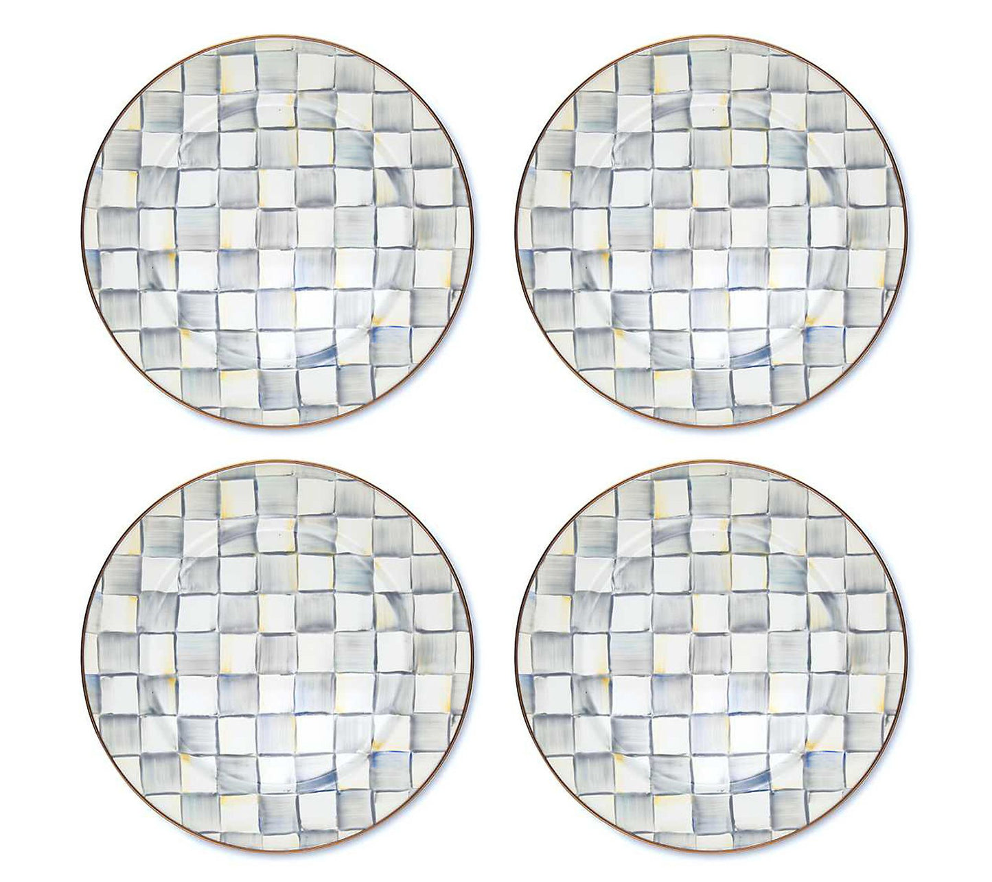 "As Is" Mackenzie- Childs Set of 4 Enamel Chargers