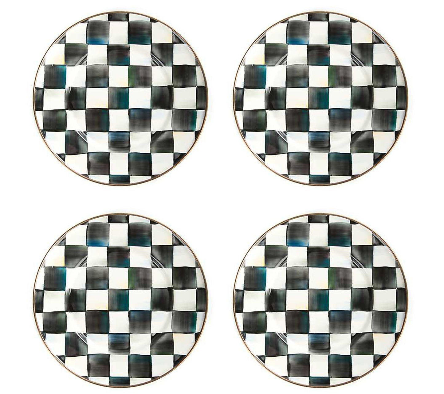 "As Is" Mackenzie- Childs Set of 4 Salad Plates