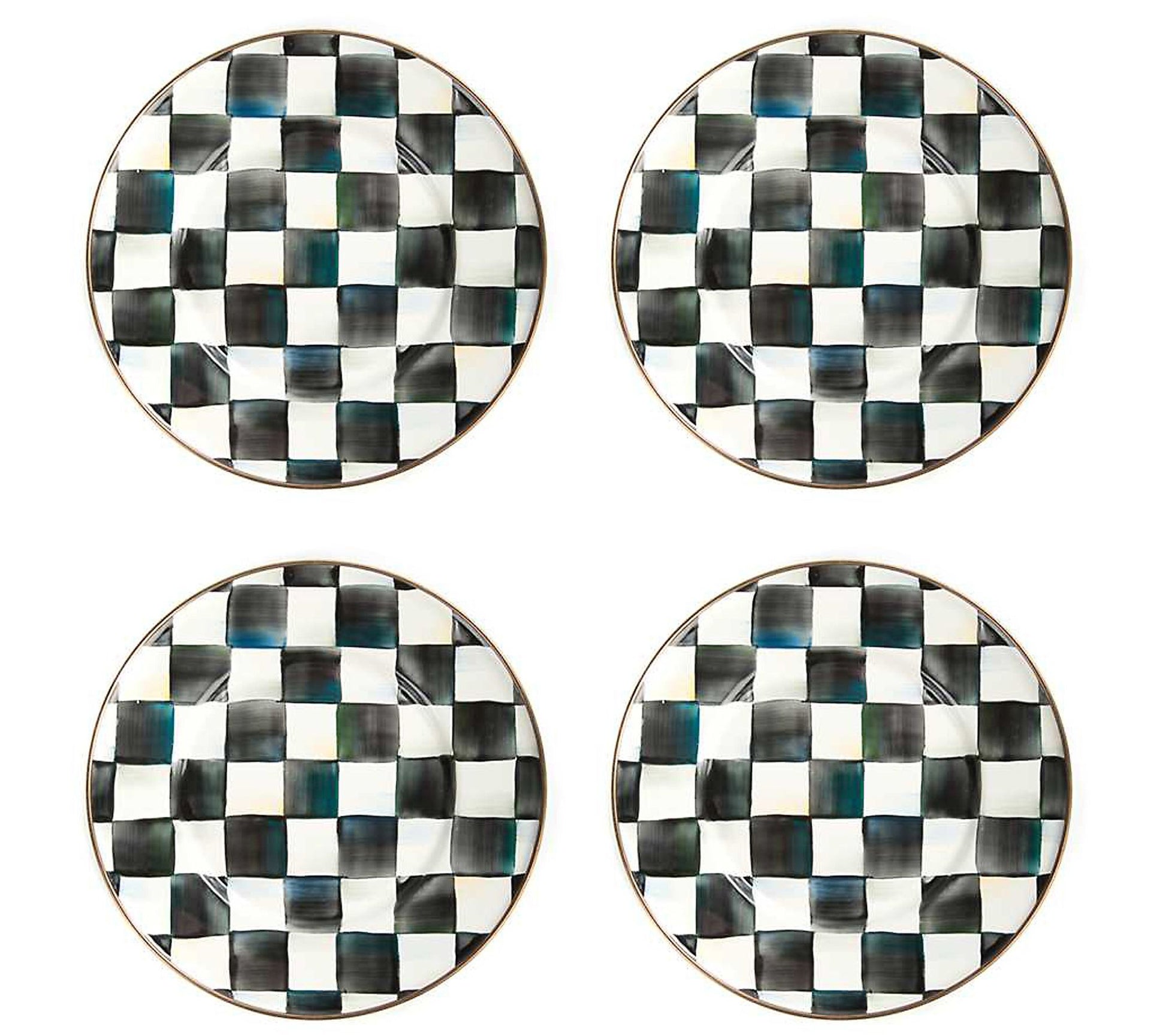 "As Is" Mackenzie- Childs Set of 4 Salad Plates