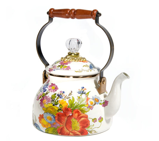 "As Is" Mackenzie- Childs Flower Market 2-Quart Tea Kettle