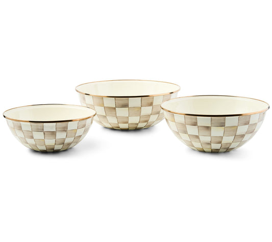 "As Is" Mackenzie- Childs Set of 3 Mixing Bowls