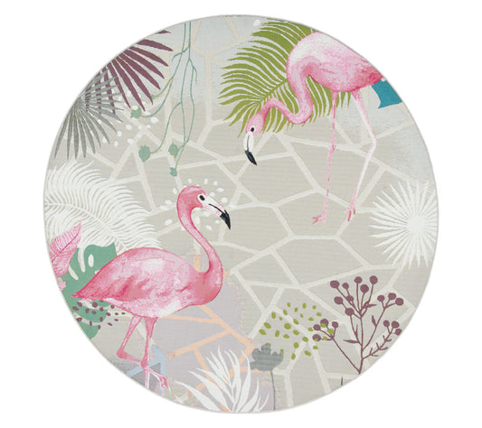 Safavieh Barbados Flamingo Bay 5'-3" x 5'-3" Round Rug