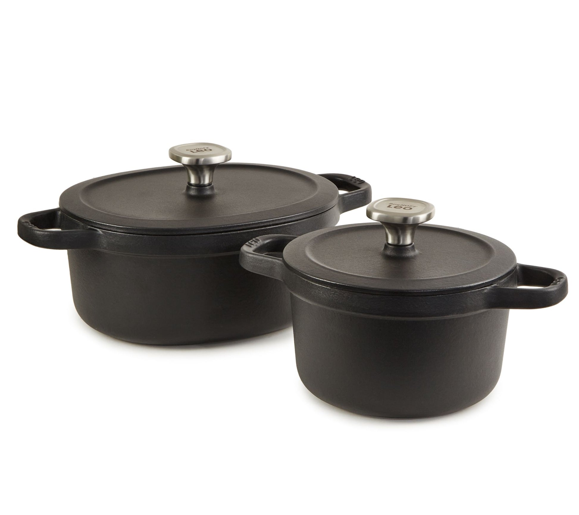 BergHOFF Leo Graphite 4pc Cast Iron Stockpot Set, 3.2qt & 5qt