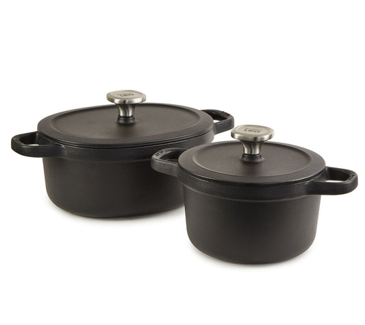 BergHOFF Leo Graphite 4pc Cast Iron Stockpot Set, 3.2qt & 5qt