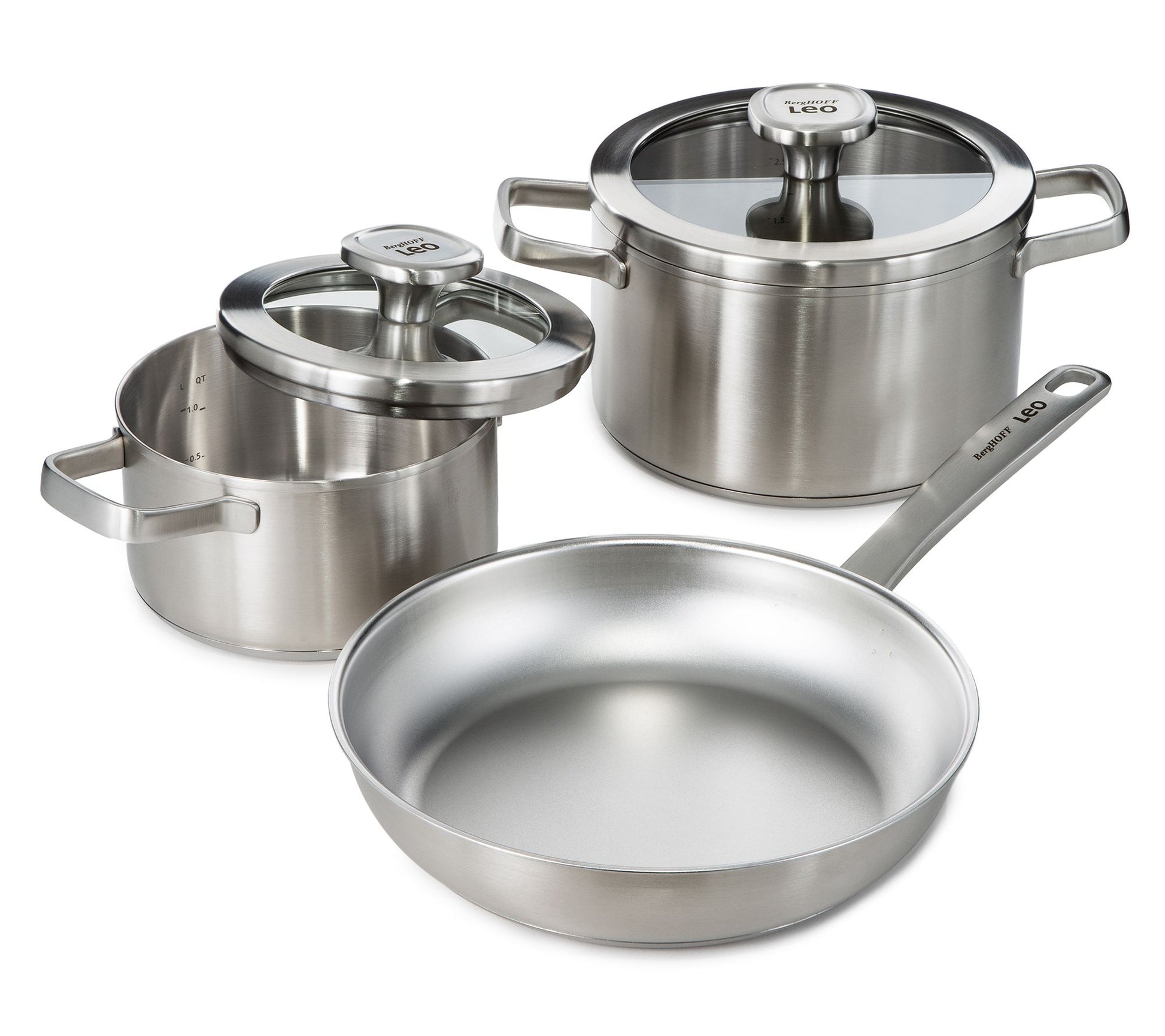 BergHOFF Graphite 5Pc 18/10 Stainless Steel Cookware Set