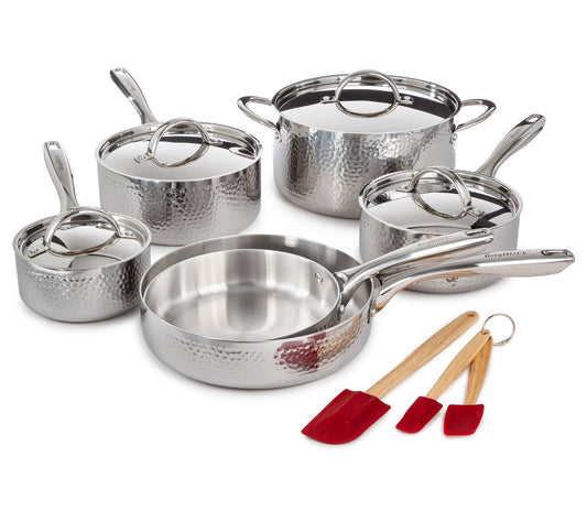 BergHOFF Vintage 13Pc Tri-Ply 18/10 SS CookwareSet, Hammered