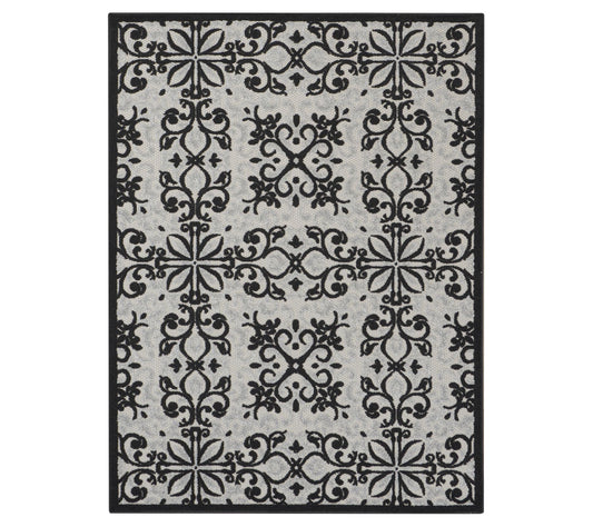 Nourison Home Modern Demask Print Indoor/ Outdoor 5'3" x 7' Rug