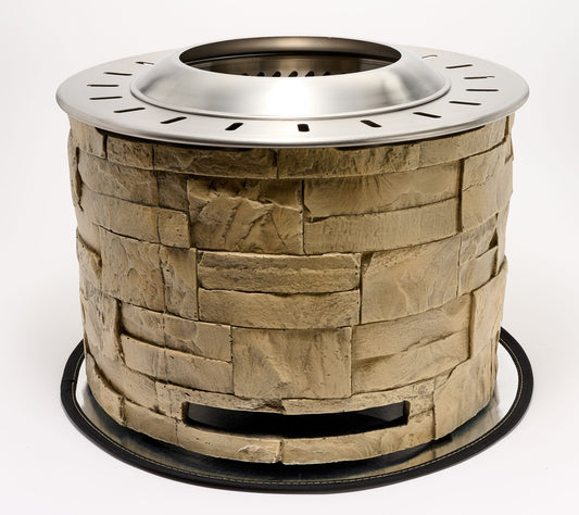 EcoTop 20.5" Smokeless Fire Pit with Weather Cover & Mat