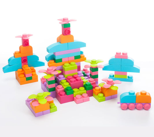 UNiPLAY Plus Soft Building Blocks 122 Piece Pin k UN41222